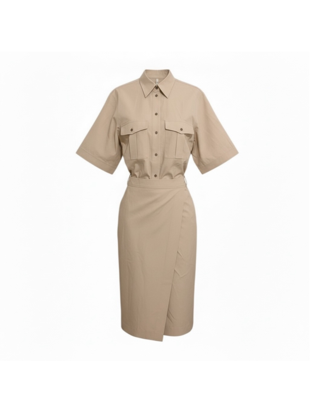 Petar Petrov Revenge Dress Resort 2024 Cotton Linen Tan Midi Sz 8 - Picture 6 of 16
